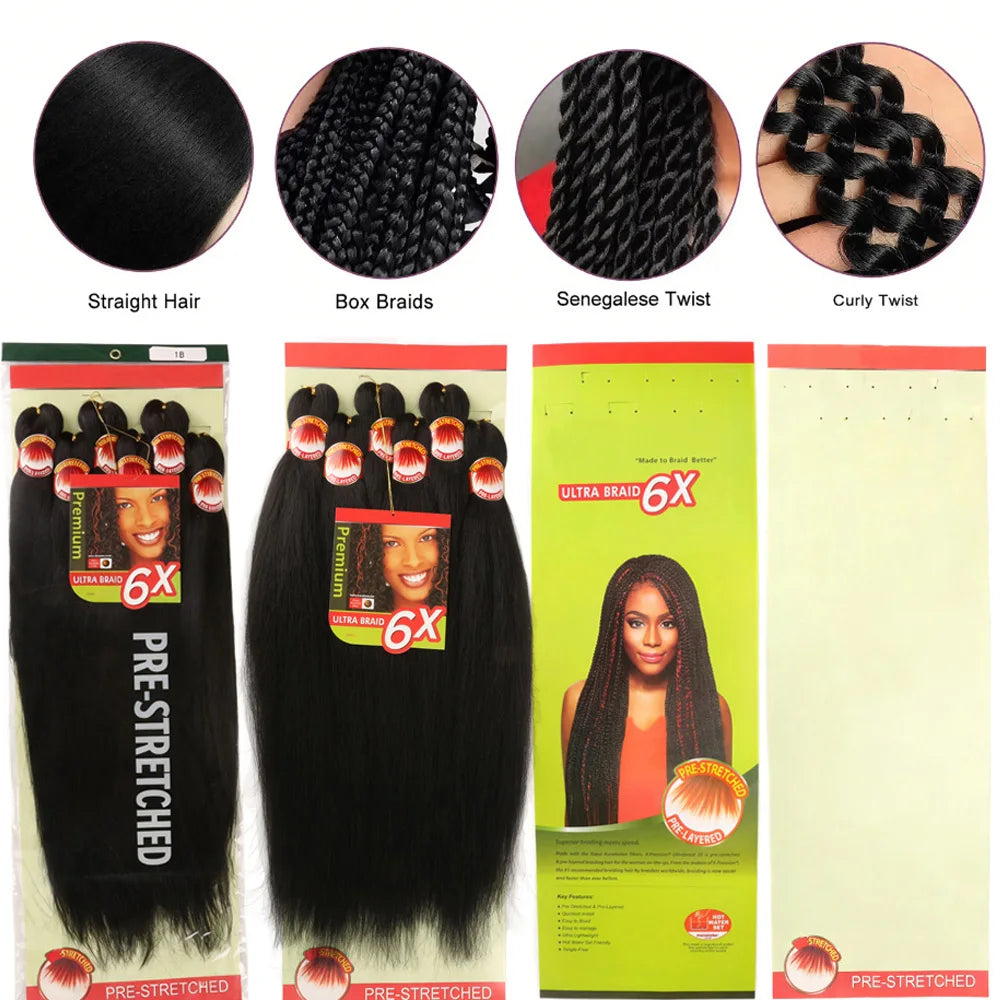 Mèches pré-étirées 26” – 6 paquets