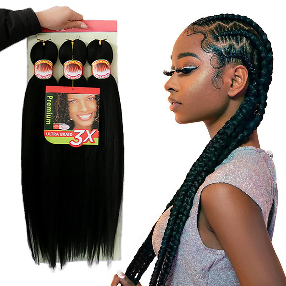 Mèches Pré-Étirées 26″ – 3 Paquets