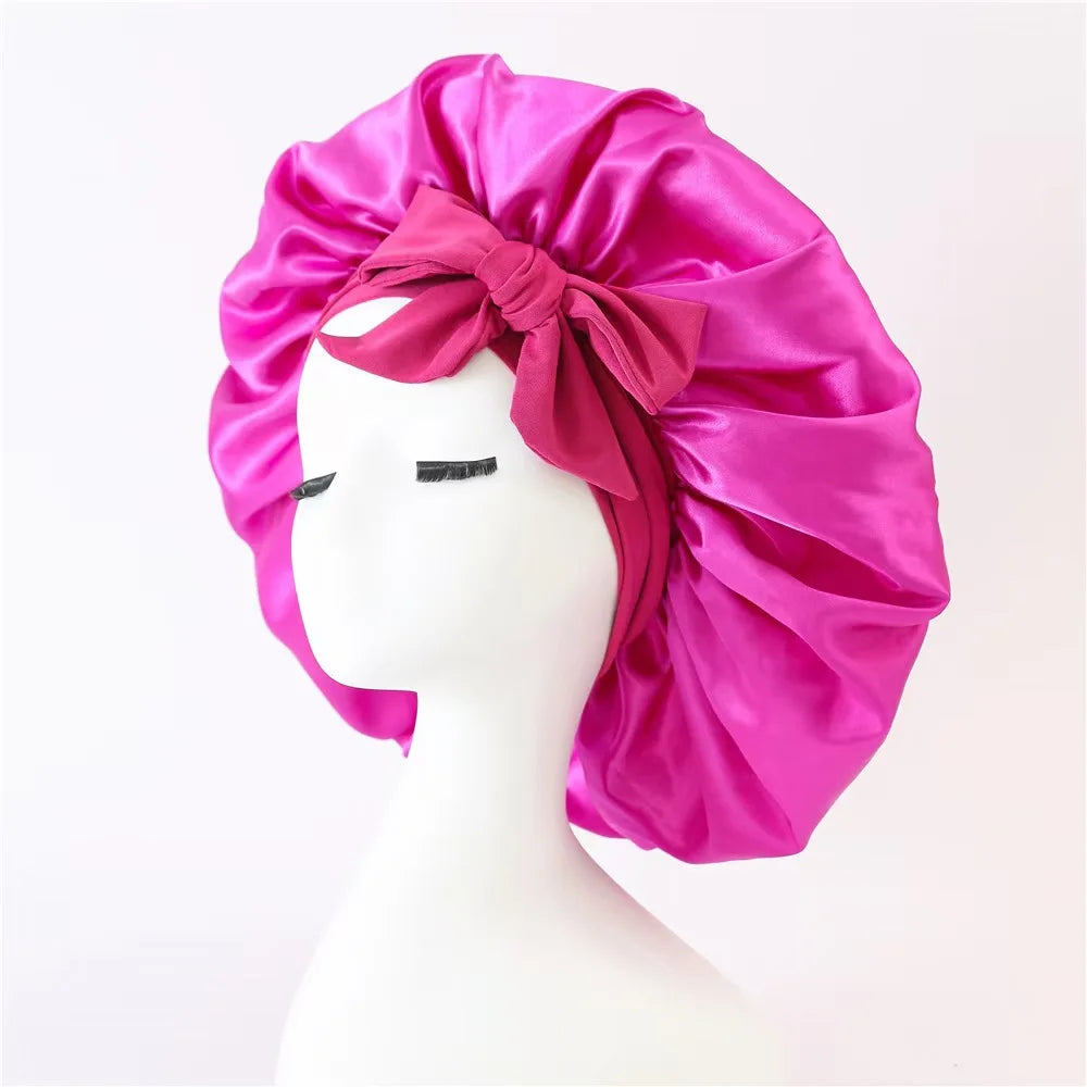 Bonnet en Satin Ajustable – Protection Nuit pour Braids